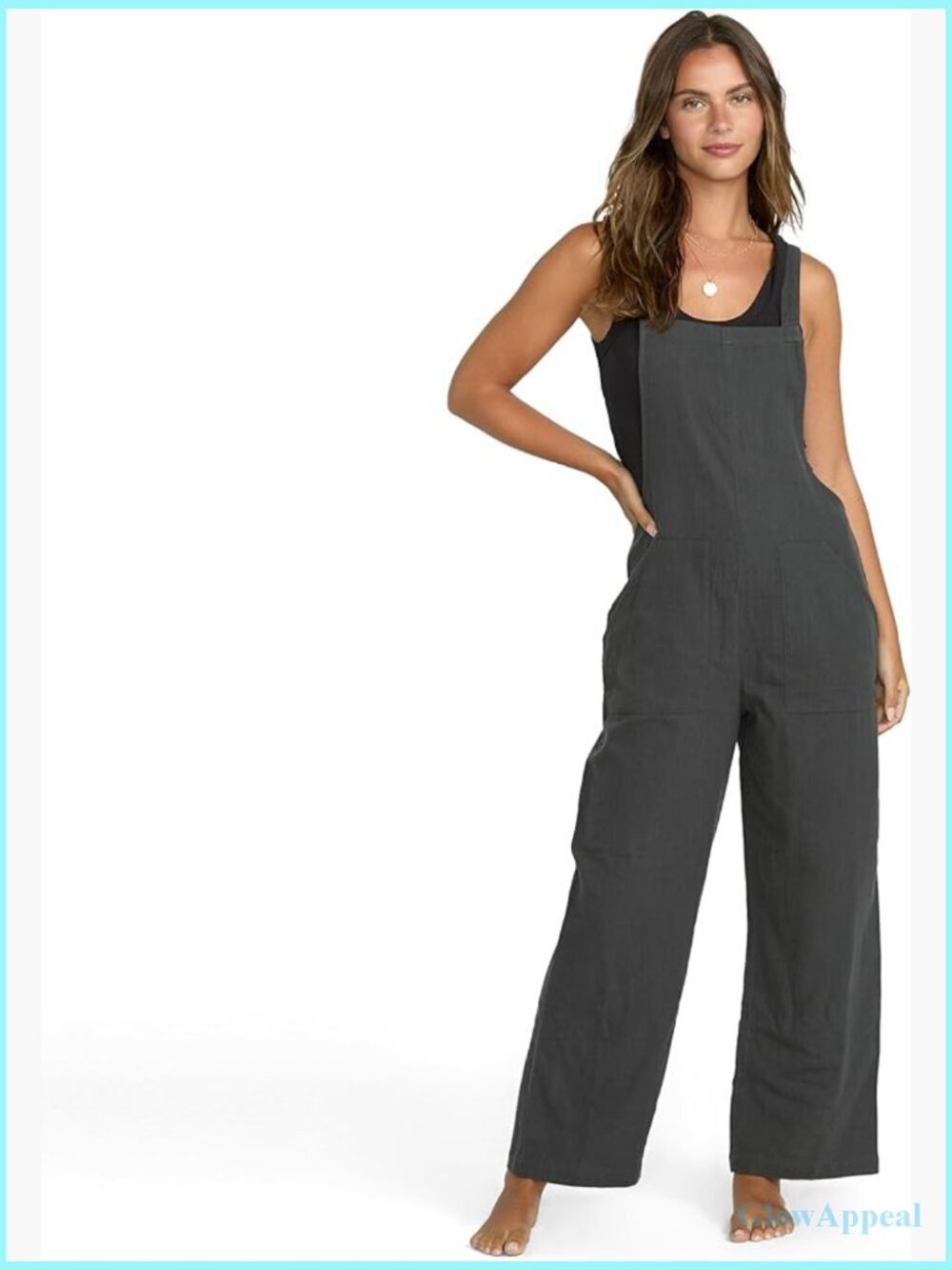 Soft Cotton Jumpsuit with Adjustable Straps and Pockets